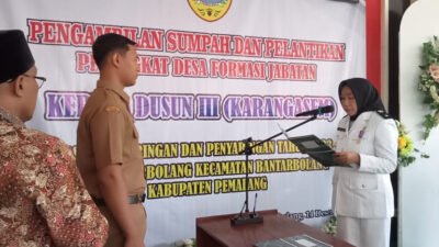 Kepala Desa Bantarbolang Melantik Dan Mengambil Sumpah Perangkat Desa Kadus 3 Karangasem