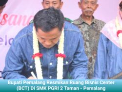 Bupati Pemalang Resmikan Ruang Bisnis Center Di SMK PGRI 2 Taman Pemalang
