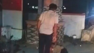 Kecelakaan Tunggal, Pemotor Tabrak Tugu Pom Mini MD Dilokasi