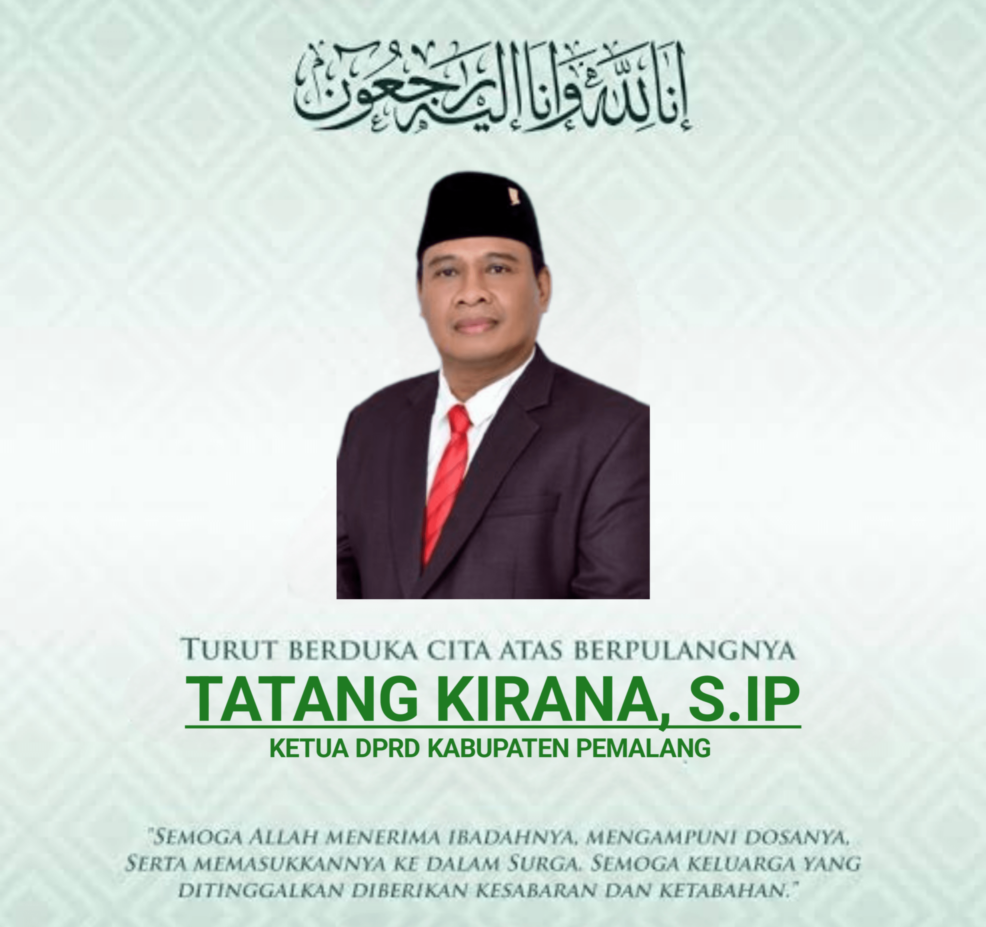 ketua dprd pemalang tutup usia