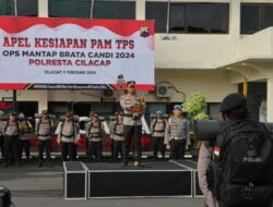 646 Personil Polresta Cilacap dan BKO Polda Jateng Diterjunkan Untuk Pengamanan TPS di Kabupaten Cilacap