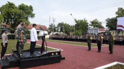 Dandim 0711 Bersama Kapolres Pemalang, Gelar Apel Pergeseran Pasukan Pengamanan Pemilu 2024