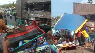 Tragis! Odong-odong Penuh Penumpang Ditabrak Truk di Pantura Batang, 13 Luka-luka