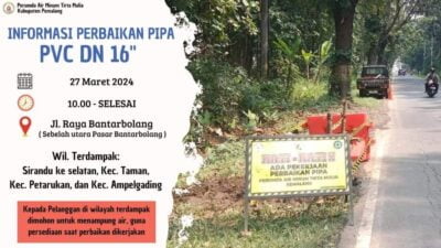 Persiapan Perbaikan Pipa, PDAM Tirta Mulia Minta Warga Siagakan Tampungan Air