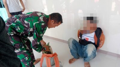 Babinsa Koramil Maos Cilacap Tangkap Pencuri Kotak Amal Masjid