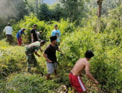 Gotong Royong Jelang Ramadhan, Koramil 10/Moga Gelar Karya Bakti di TPU