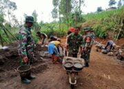 Fokus Sasaran Fisik, TMMD Kodim Pemalang Bangun Talud sepanjang 315 Meter di Desa Penakir