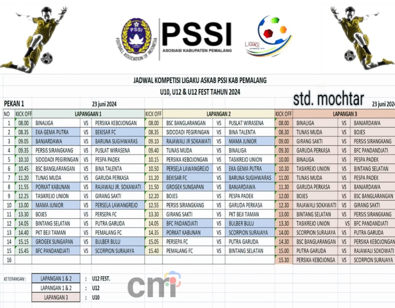 Jadwal Ligaku Askab PSSI Pemalang Tahun 2024, U10, U12 dan U12 Fest