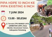 Peningkatan Kualitas Jaringan Distribusi Air: Tim Teknik Lakukan Konektivitas Pipa HDPE 10 Inc ke 6 Inc