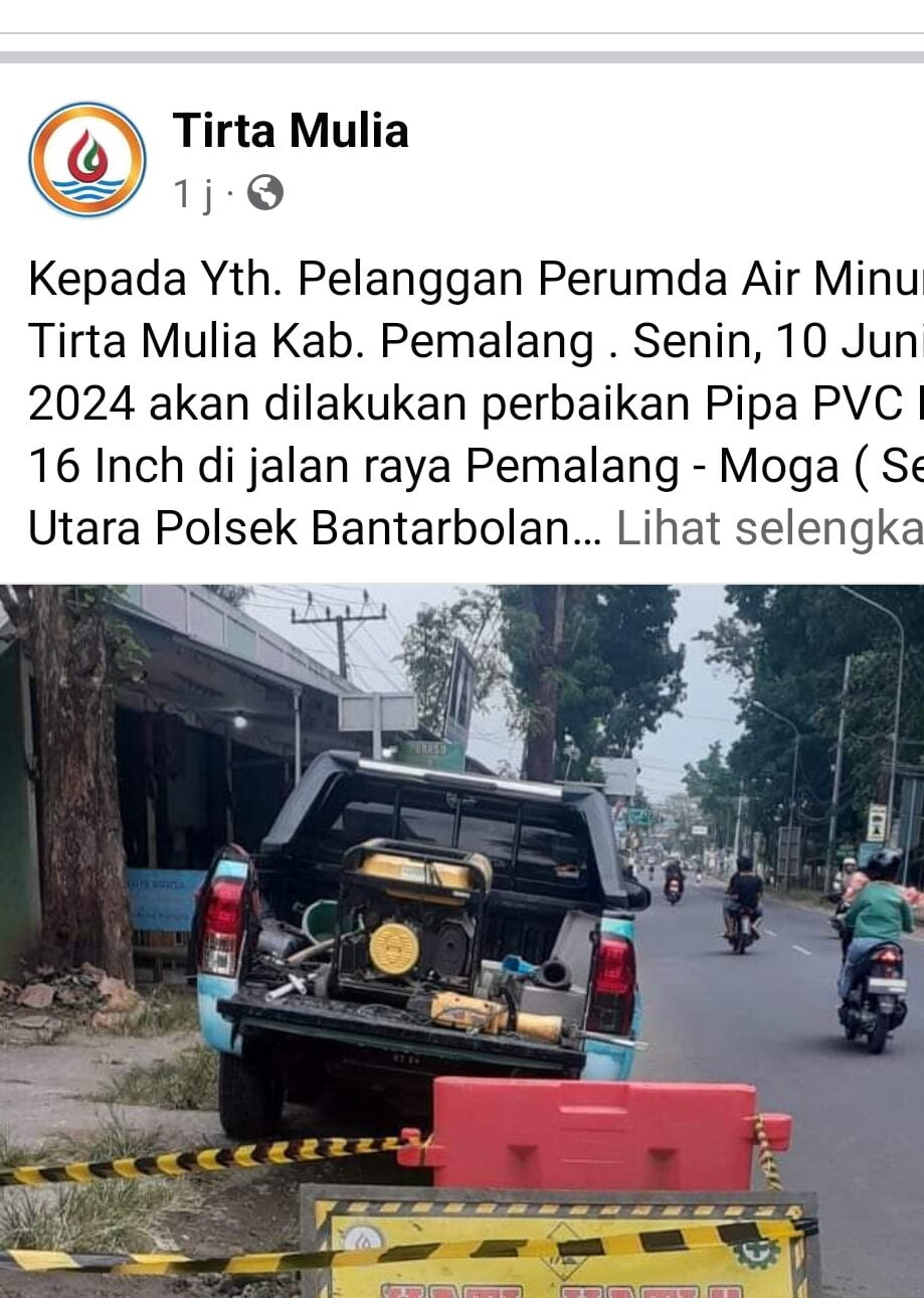 Aliran Air Terganggu, Tim Perumda Tirta Mulia Segara Lakukan Perbaikan Hari Ini
