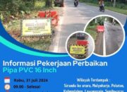 Terkini! Informasi Perbaikan Pipa PVC 16 Milik Perumda Tirta Mulia Pemalang di Bantarbolang