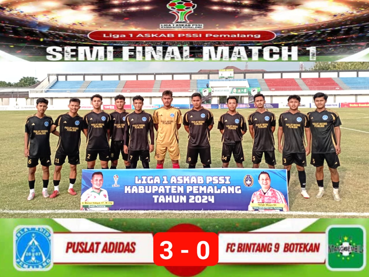 Puslat Adidas Melaju ke Final Liga 1 Askab Pemalang Usai Kalahkan Bintang 9