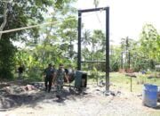 Dandim Cilacap Turun Lapangan Tinjau Langsung Pembuatan Jembatan Gantung Penghubung Dua Desa