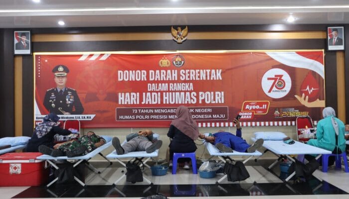 Peringati Hari Jadi Humas Polri ke-73, Polresta Cilacap Gelar Donor Darah