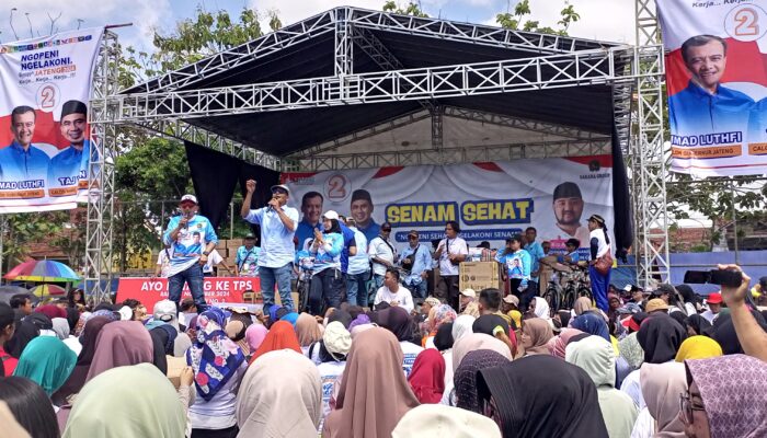 Tumpah Ruah Antusias Masyarakat Cilacap Ikuti Senam Sehat Bareng Bolone Bro Luthfi