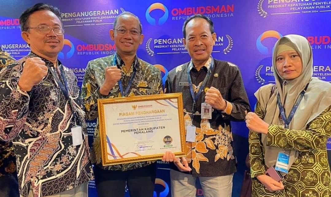 Pemalang Raih Penghargaan Ombudsman RI dengan Nilai 98,59