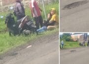 Banyak Jalan Berlubang di Randudongkal-Kecepit, Sebabkan Pengendara terjatuh