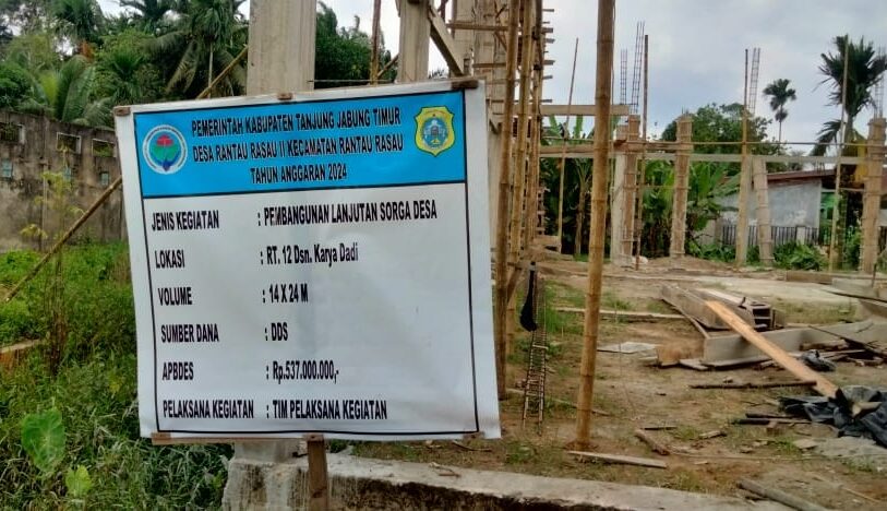 Tanpa Mesin Molen, Proyek Gedung Sorga Rasau II Bernilai Ratusan Juta Jadi Sorotan