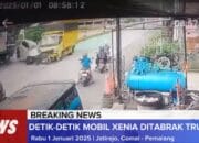 Mengerikan! Detik-Detik Mobil Xenia Ditabrak Truk dari Dua Arah Sekaligus di Comal