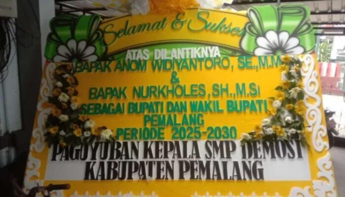 Karangan Bunga Pelantikan Bupati Pemalang dari Paguyuban Kepala SMP Demosi, Diamankan Satpol-PP, Mengapa Bisa Begitu?
