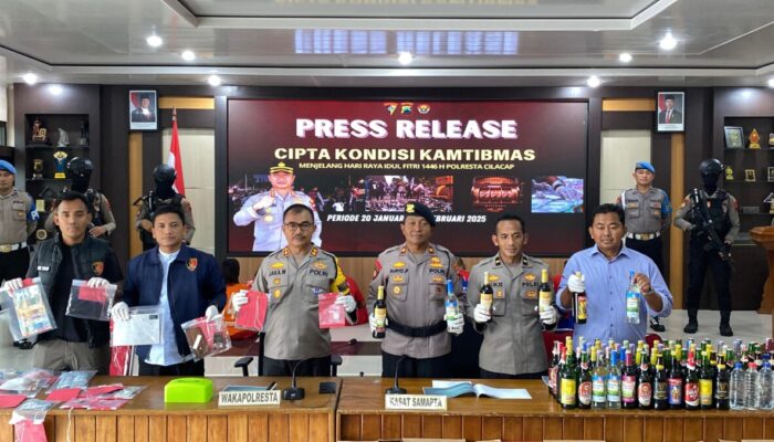 Sebulan Gelaran Operasi Cipta Kondisi Kamtibmas Polresta Cilacap Menjelang Ramadan dan Idul Fitri ini Hasilnya