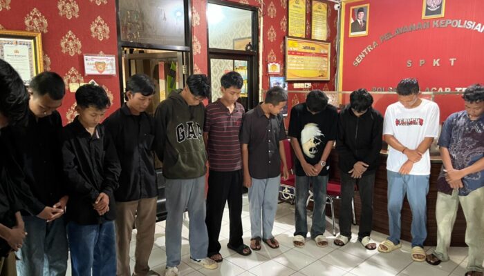 Polsek Cilacap Tengah Tangkap Puluhan Remaja Pelaku Tawuran dan Admin Medsos Geng Motor