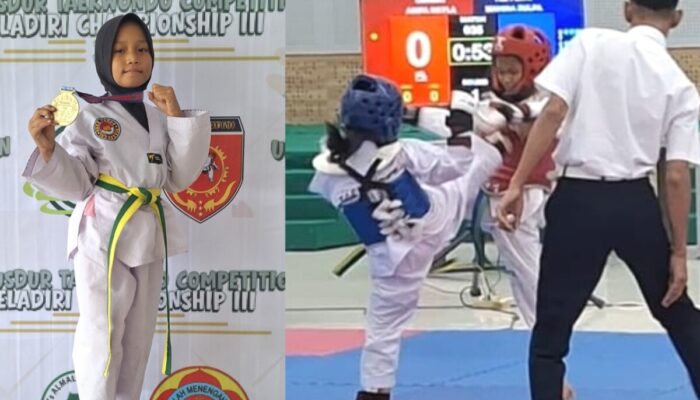 Atlet Cilik Zulfa Raih Emas Taekwondo Kurang dari Satu Menit