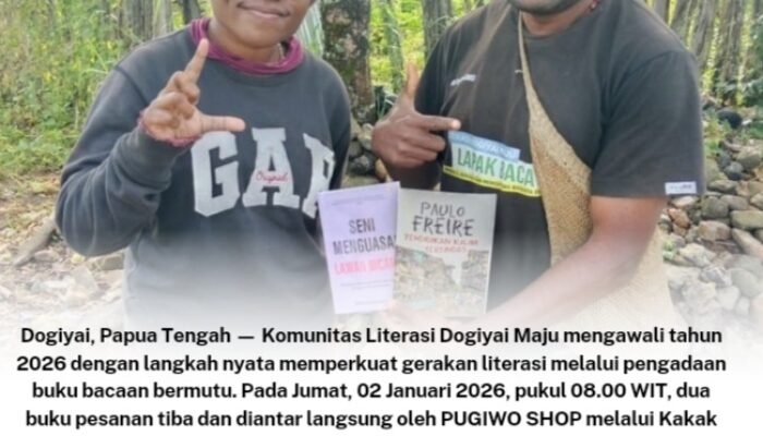 Komunitas Literasi Dogiyai Maju Awali Tahun 2026 dengan Pengadaan Buku Kritis dan Literasi