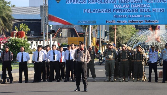 Apel Gelar Pasukan Operasi Ketupat Candi Polresta Cilacap siap Amankan Arus Mudik Balik