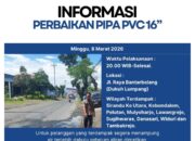Perbaikan Pipa PVC 16 Inci di Jalan Raya Bantarbolang, Pasokan Air di Sejumlah Wilayah Pemalang Terganggu