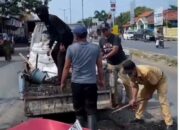 DPUPR Kabupaten Pemalang Melalui UPJI Wilayah VIII Comal Lakukan Penambalan Jalan di Ruas Lingkar Kota