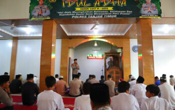 Polres Tanjab Timur Gelar Sholat Idul Adha 1447 H di Masjid Nurul Hidayah