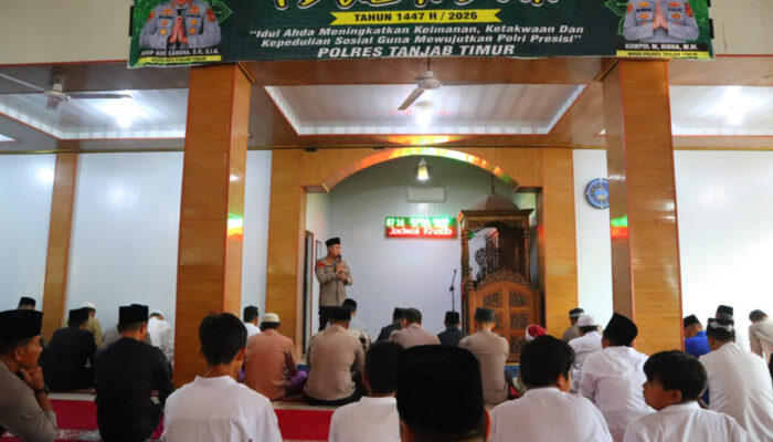 Polres Tanjab Timur Gelar Sholat Idul Adha 1447 H di Masjid Nurul Hidayah
