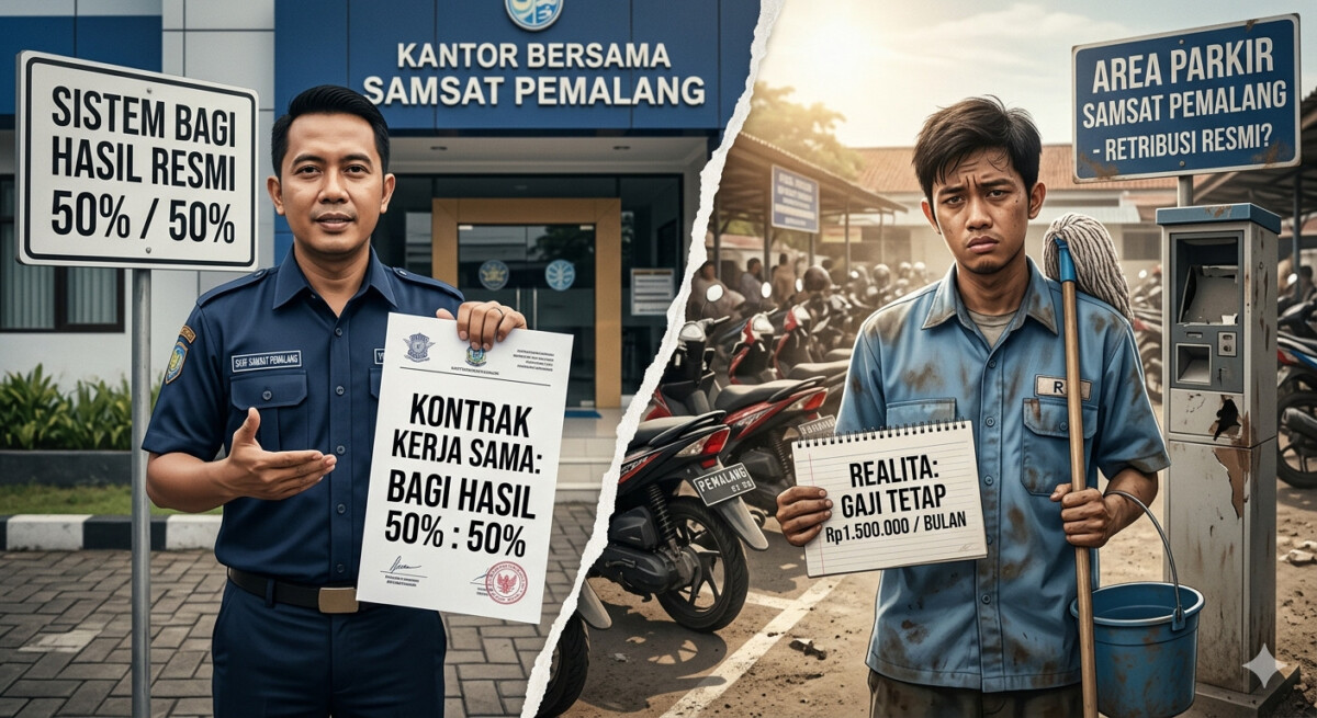 Menelusuri Aliran Dana Parkir Samsat Pemalang: Janji Bagi Hasil 50% yang Berujung Gaji Flat Rp1,5 Juta"