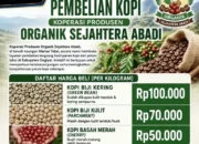 Dorong Kesejahteraan Petani, Koperasi Organik Sejahtera Abadi Tetapkan Harga Kopi Hingga Rp100 Ribu/Kg