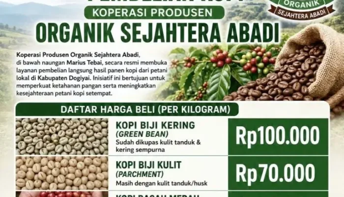 Dorong Kesejahteraan Petani, Koperasi Organik Sejahtera Abadi Tetapkan Harga Kopi Hingga Rp100 Ribu/Kg