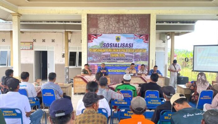 Kawal Pilkades Serentak, Kecamatan Randudongkal Sukseskan Sosialisasi di Desa Mejagong