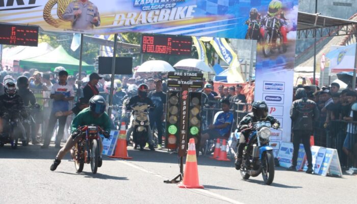 Cegah Balap Liar Polresta Cilacap Gelar Kapolresta Cilacap Cup Dragbike 2026 Diikuti Ratusan Pembalap