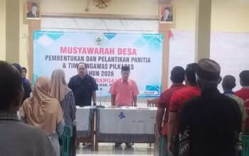 Rampung Dibentuk, Tim 2 Fasilitasi Kecamatan Petarukan Sahkan Panitia Pilkades dan Timwas Desa Karangasem