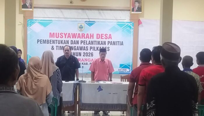 Rampung Dibentuk, Tim 2 Fasilitasi Kecamatan Petarukan Sahkan Panitia Pilkades dan Timwas Desa Karangasem