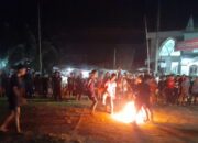 Pertandingan Panas Tradisi Sepak Bola Api Dikawal Polsek Purwokerto Barat