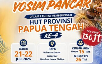 Meriahkan HUT ke-4 Papua Tengah, Pemprov Gelar Lomba Yosim Pancar Berhadiah Rp130 Juta