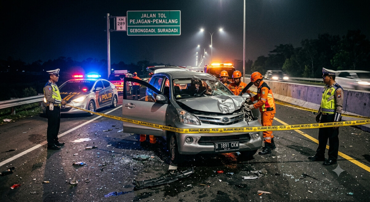 Dihantam Xenia hingga Ringsek, Kendaraan Besar Ini Malah Kabur dari TKP Tol Pejagan-Pemalang!
