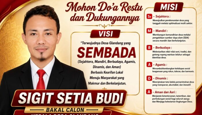 Maju Pilkades Glandang, Sigit Setia Budi Bawa Semangat Generasi Muda lewat Visi SEMBADA
