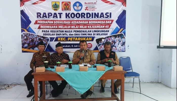 Perkuat Nasionalisme Pelajar, Kecamatan Petarukan Gelar Rakor Sosialisasi Nilai Kejuangan 45 untuk MPLS