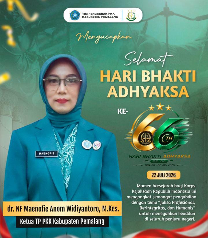Peringati Hari Bhakti Adhyaksa ke-66, Ketua TP PKK Pemalang Apresiasi Dedikasi Korps Kejaksaan