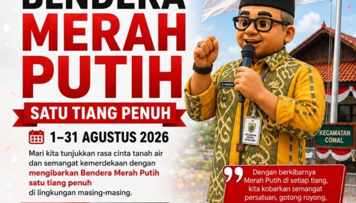 Satu Tiang Penuh! Camat Comal Ajak Warga Semarakkan HUT ke-81 Republik Indonesia