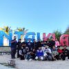 Ratusan bikers komunitas TAWxSDM menggelar forum silaturahmi di kawasan Pantai Klayar Pacitan